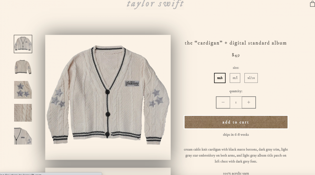 Yes, There's a $50 Taylor Swift Branded 'Cardigan' Cardigan and I Bought It