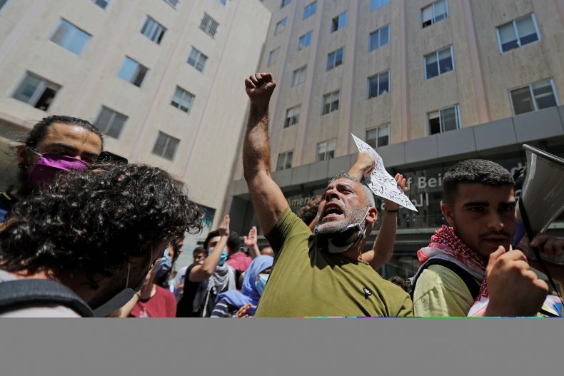 Demonstrators in Beirut