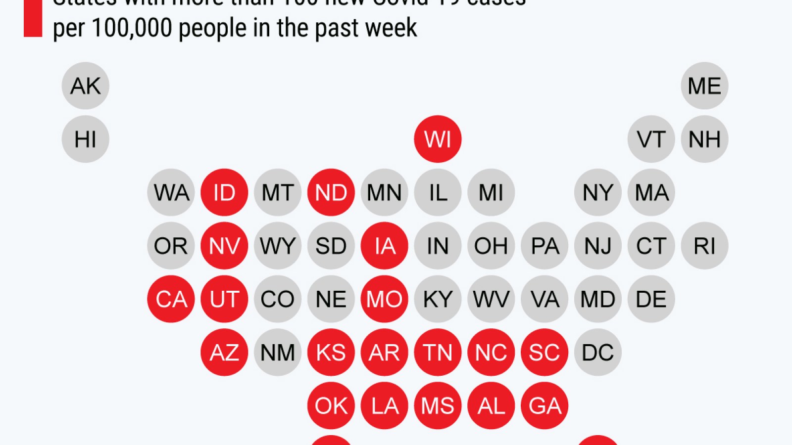 21 U S States Are Now In The Red Zone For Coronavirus