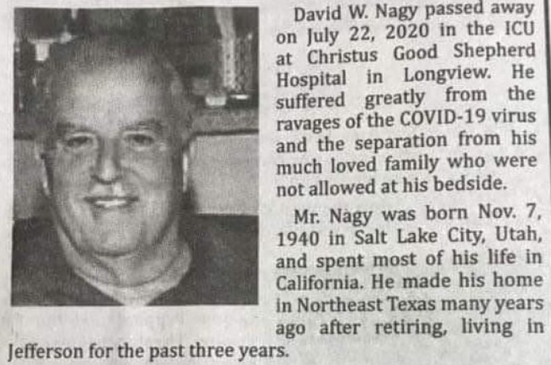 david nagy texas obituary covid