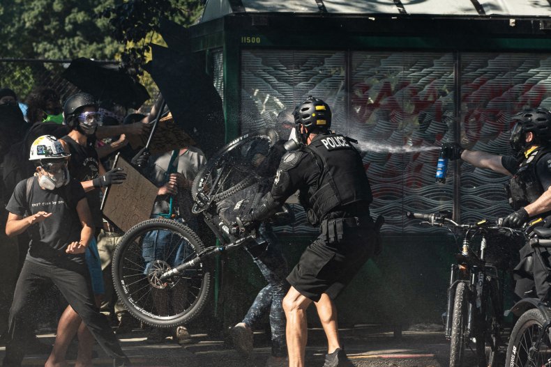Pepper spray used against protesters