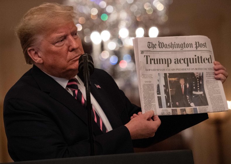 President Trump celebrating acquittal