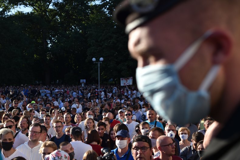 Svetlana Tikhanovskaya rally