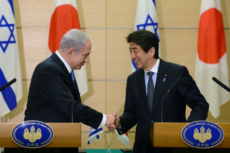 Prime Ministers Benjamin Netanyahu and Shinzo Abe