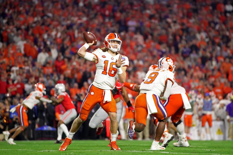 Trevor Lawrence #16 of the Clemson Tigers Trevor Lawrence #16 of the Clemson Tigers