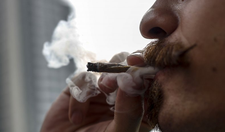 Man smoking marijuana