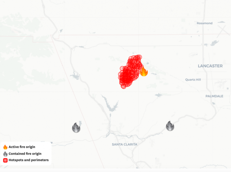 Lake Fire Map LA County