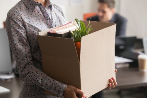 Employee Leaving Office Job