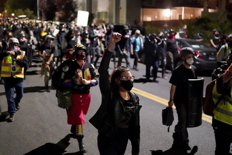 Protesters in Portland