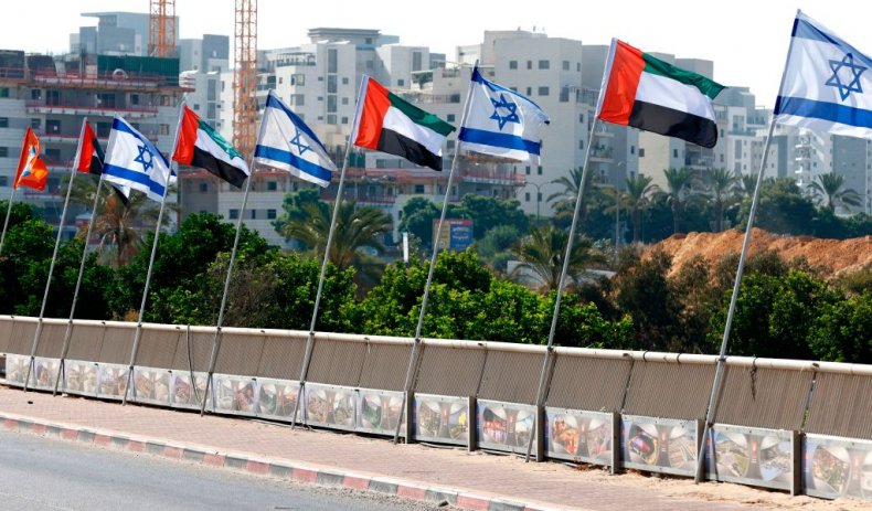 UAE and Israeli flags