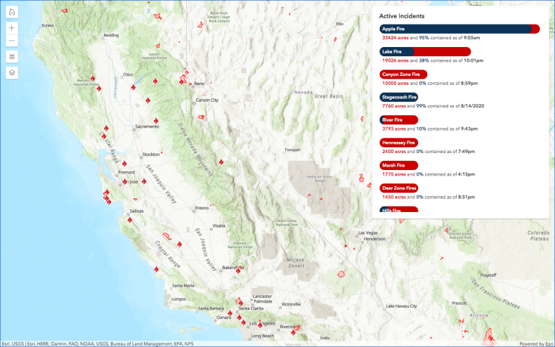 California Wildfire Map Update