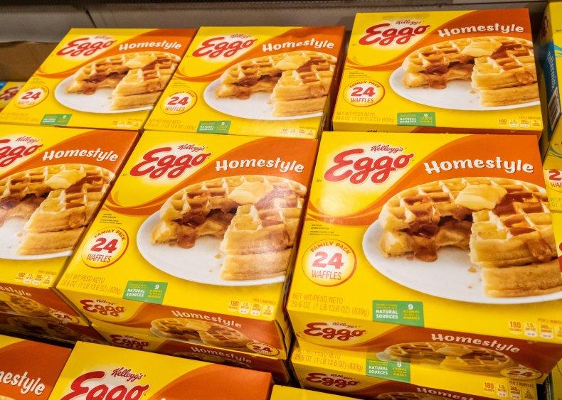 1953: Eggo Waffles pack the freezer section