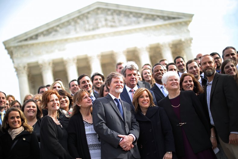 Jack Phillips celebrating his 2018 Supreme Court
