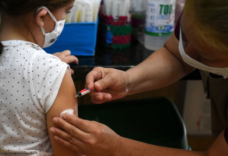 Girl Being Vaccinated