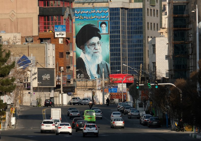 Mural of Ayatollah Khamenei in Tehran