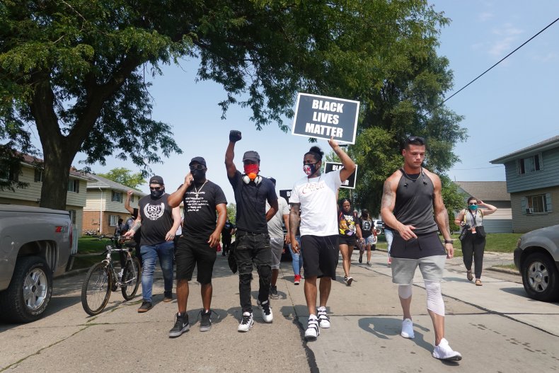 Protesters in Kenosha, Wisconsin
