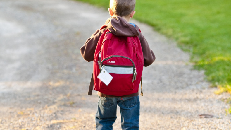 Kid walking to school