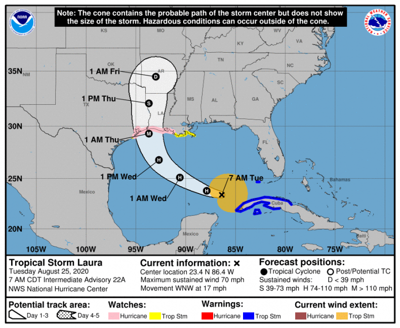 Hurricane Laura Map