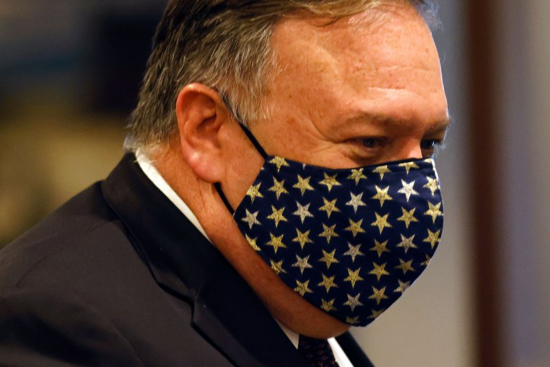 Secretary of State Mike Pompeo exiting UN