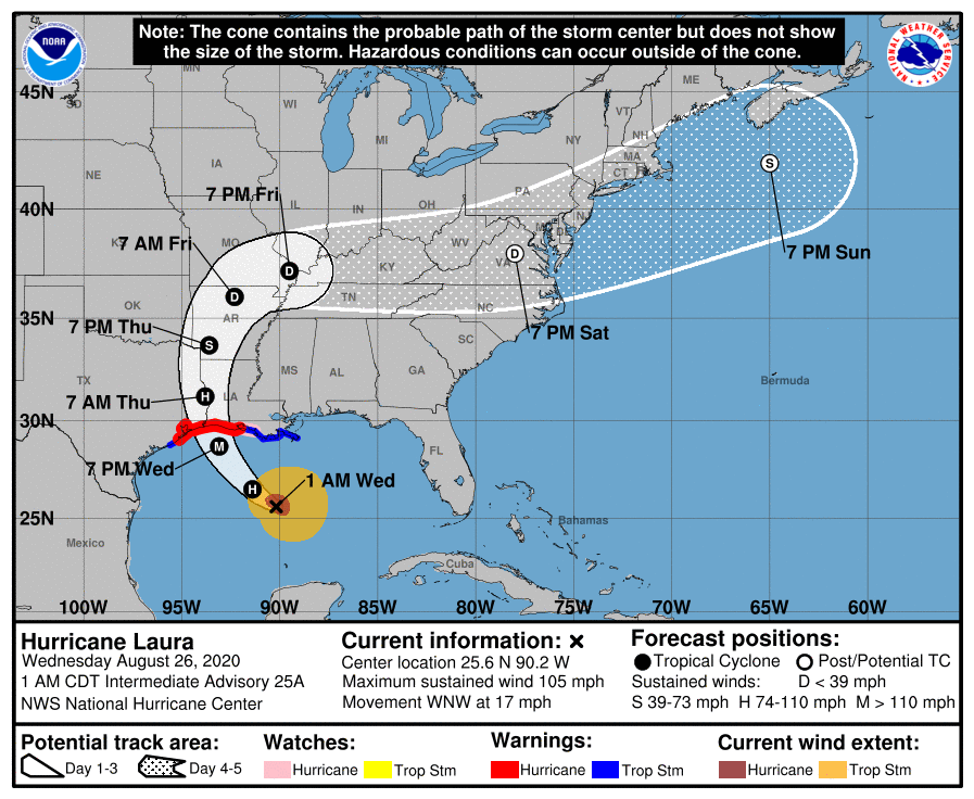 Hurricane Laura Path Update as Storm 'Rapidly Intensifying' Before It ...