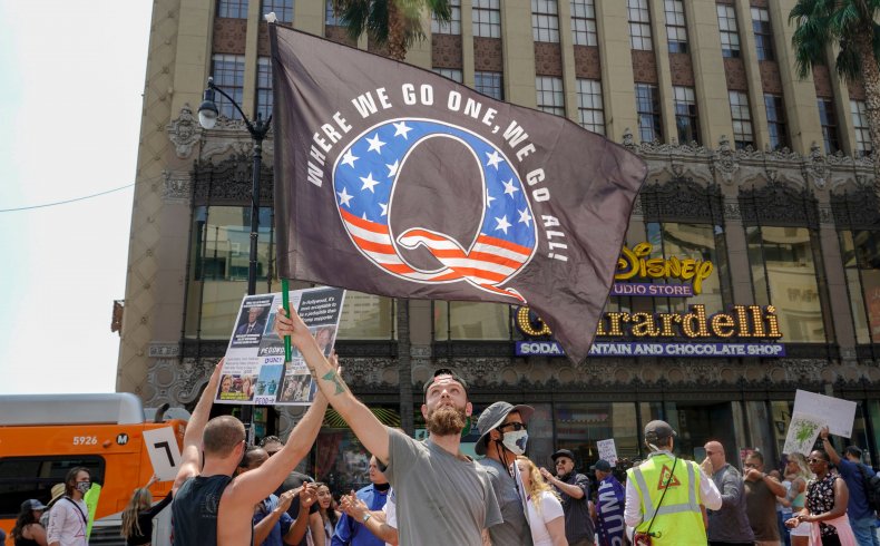 Conspiracy Theorist QAnon Demonstrators 