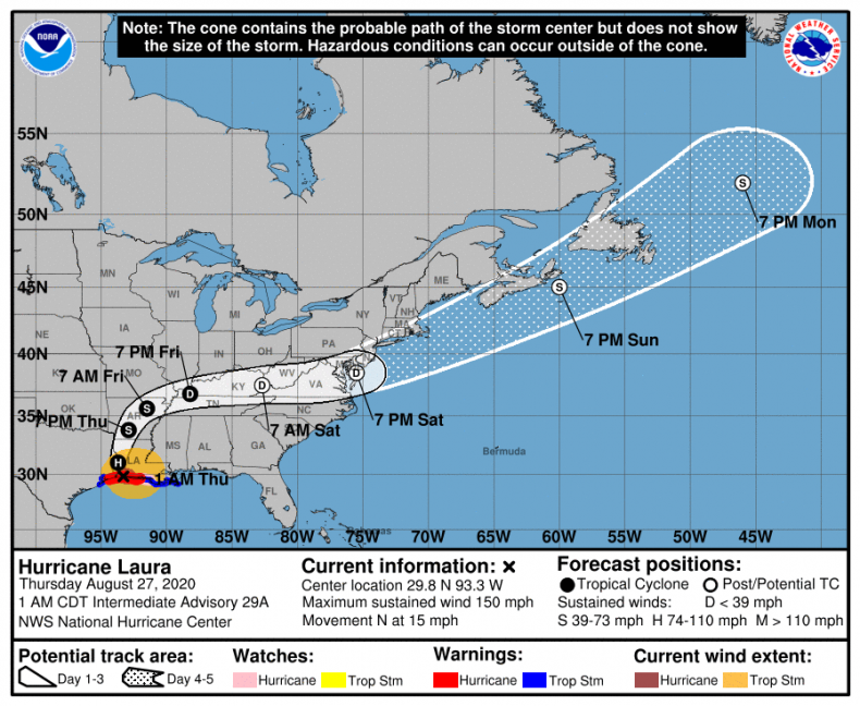 Hurricane Laura Map