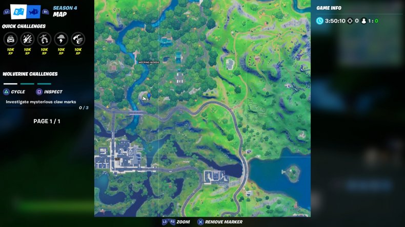 fortnite claw marks location 3 map