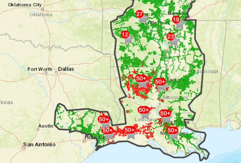 Louisiana Power Outage Map