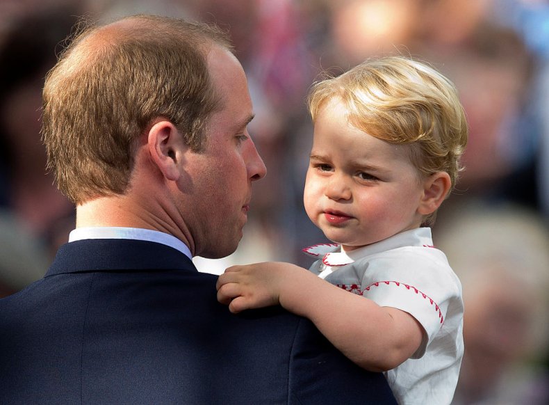 Prince William, Prince George at Charlotte's Christening
