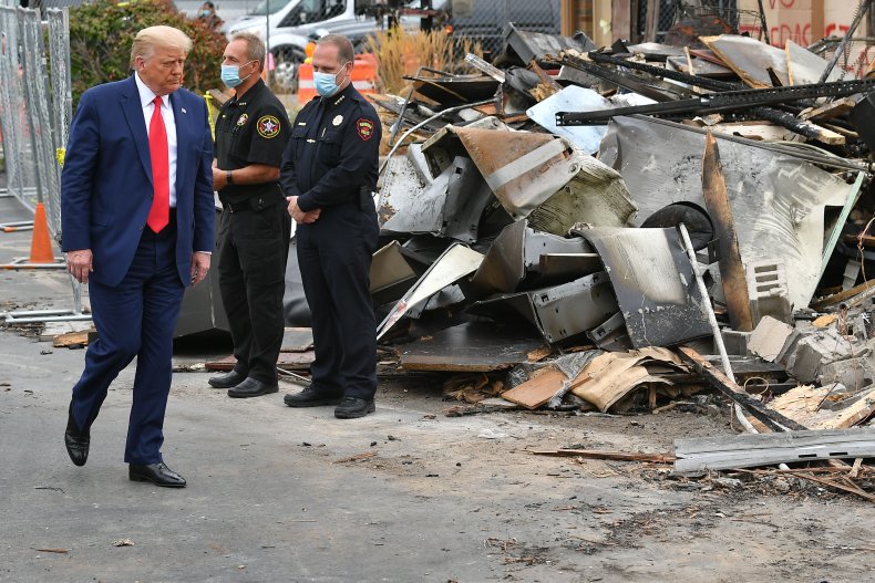 President Donald Trump in Kenosha, Wisconsin