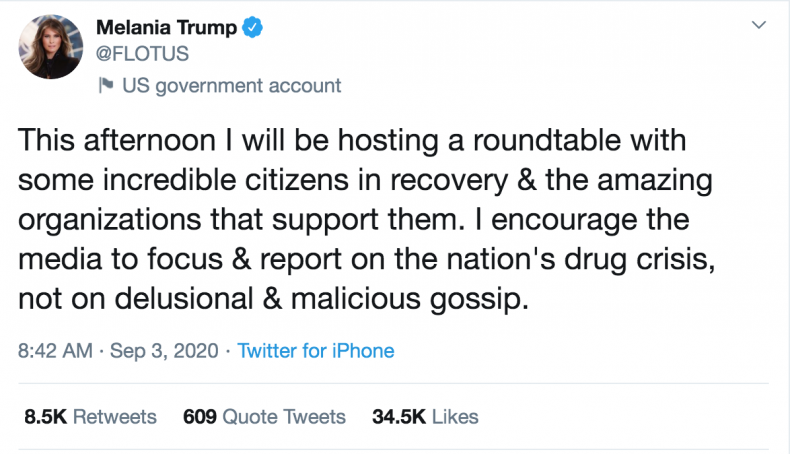 Thursday's Tweet by Melania Trump