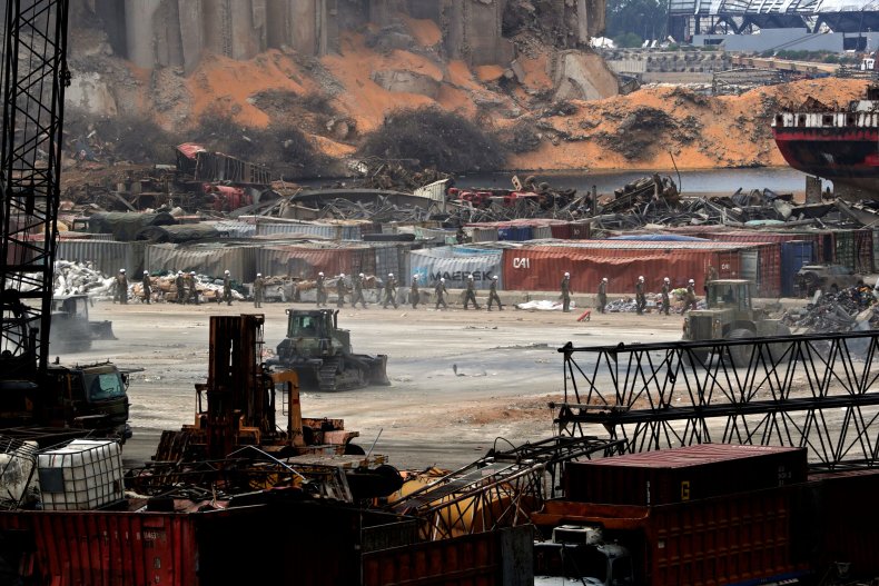 lebanon, army, beirut, port, explosion, blast