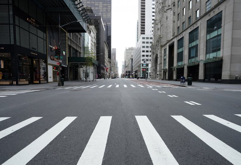 Fifth Avenue in Manhattan during coronavirus lockdown