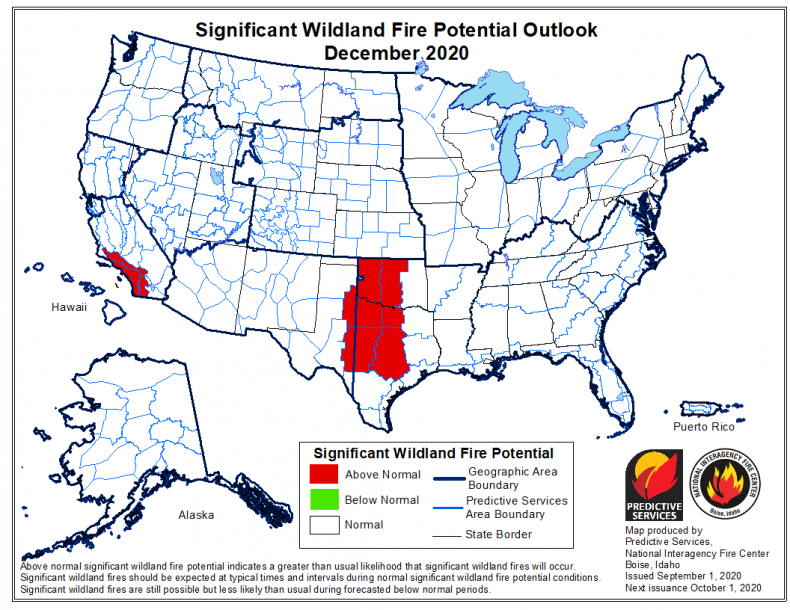 December Wildfire Forecast