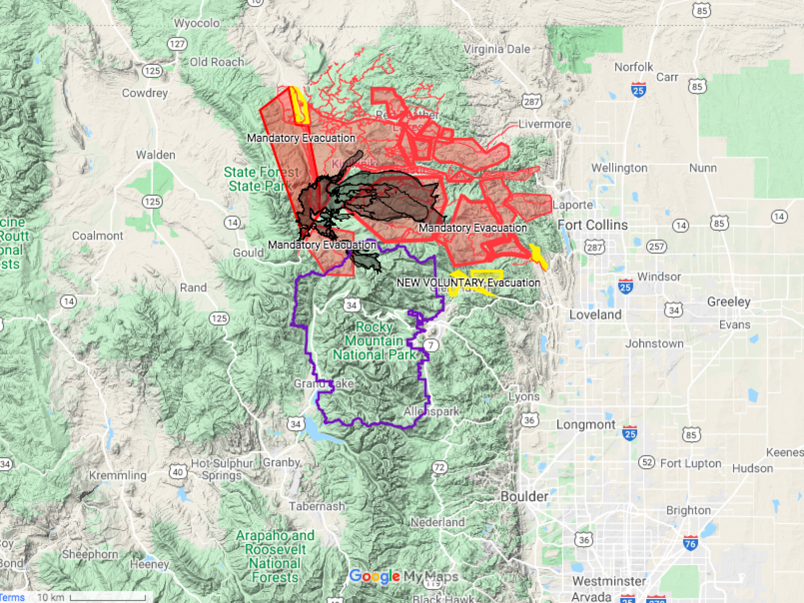 Cameron Peak Fire Map, Update as Colorado Blaze Burns Nearly