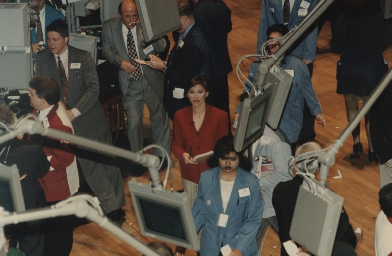 Maria Bartiromo on NYSE floor