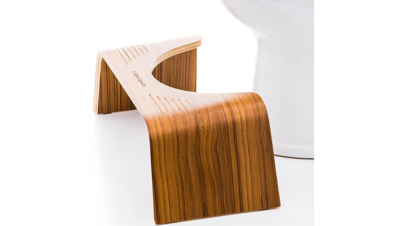 Slim Teak Toilet Stool