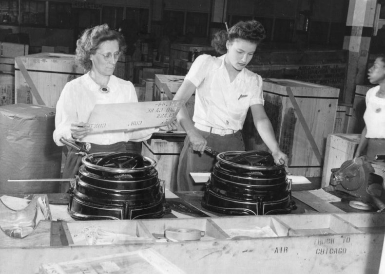 1945: Women labor force grows 50%