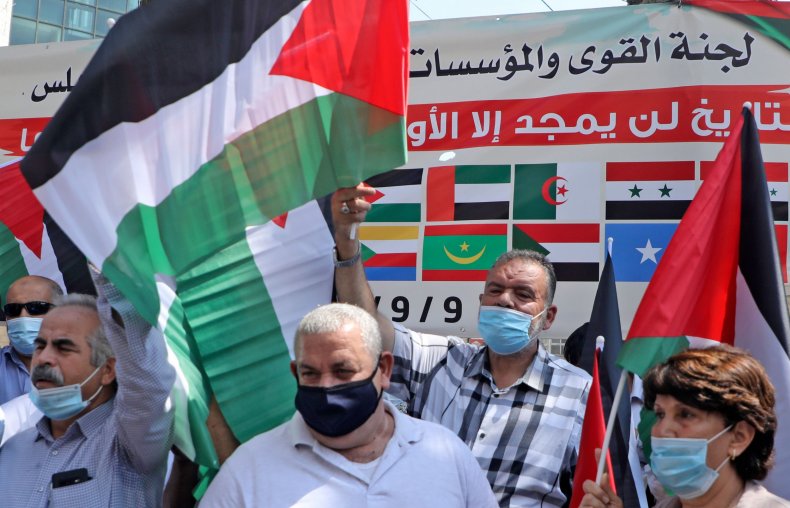 palestine, rally, nablus, west, bank, peace, deal