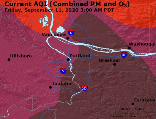 Air Quality in Portland Seattle as Wildfires Rage in Oregon and