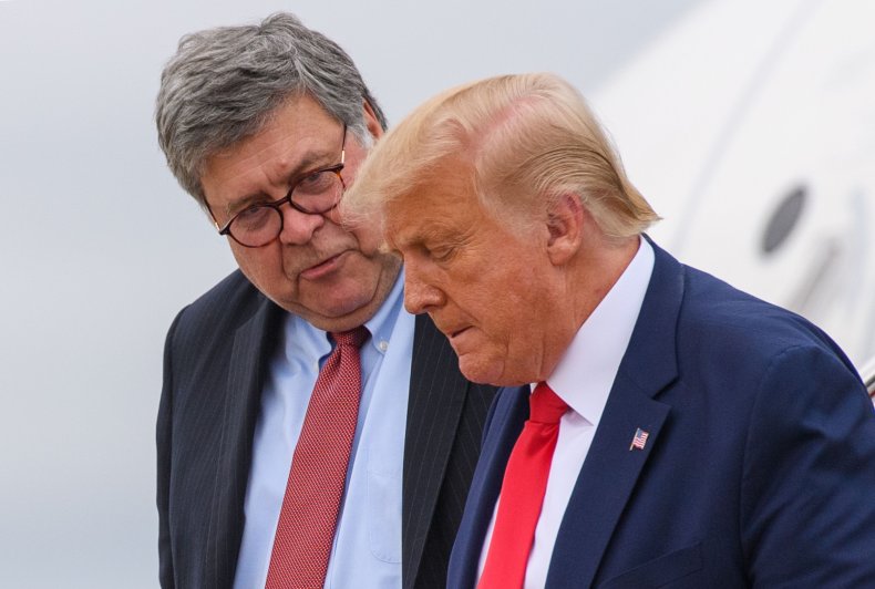 William Barr and Donald Trump