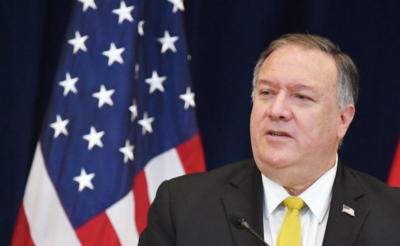 Michael Pompeo Speaks During a Press Conference