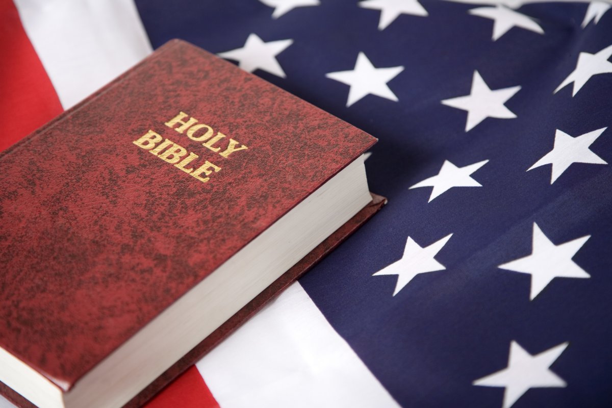 Bible with U.S. Flag