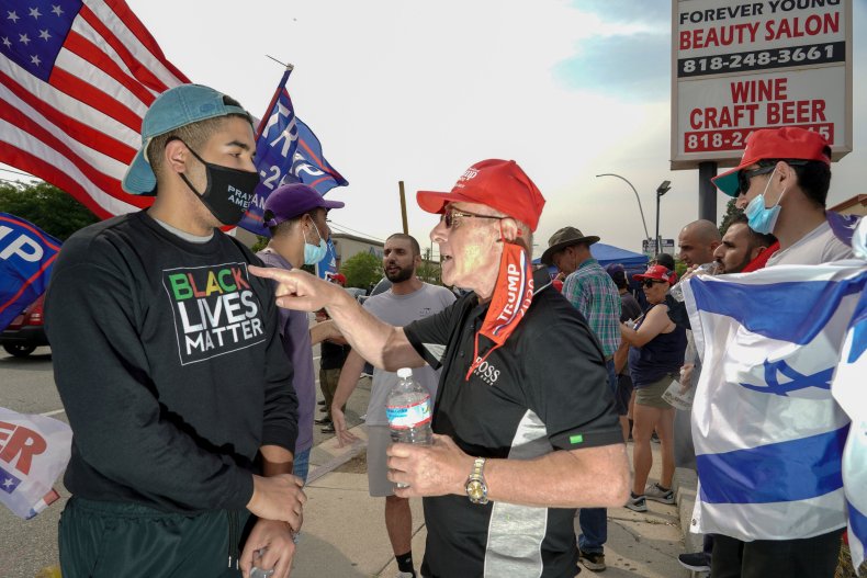 trump biden supporters standoff trump biden supporters standoff