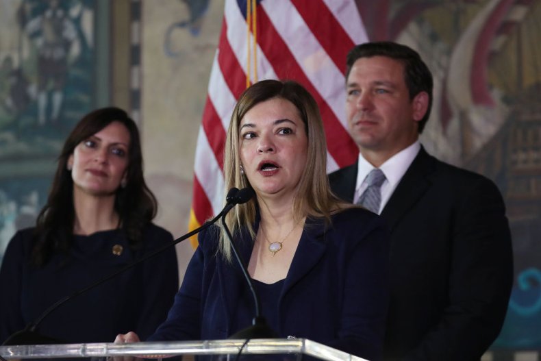 Barbara Lagoa with Florida Governor Ron DeSantis