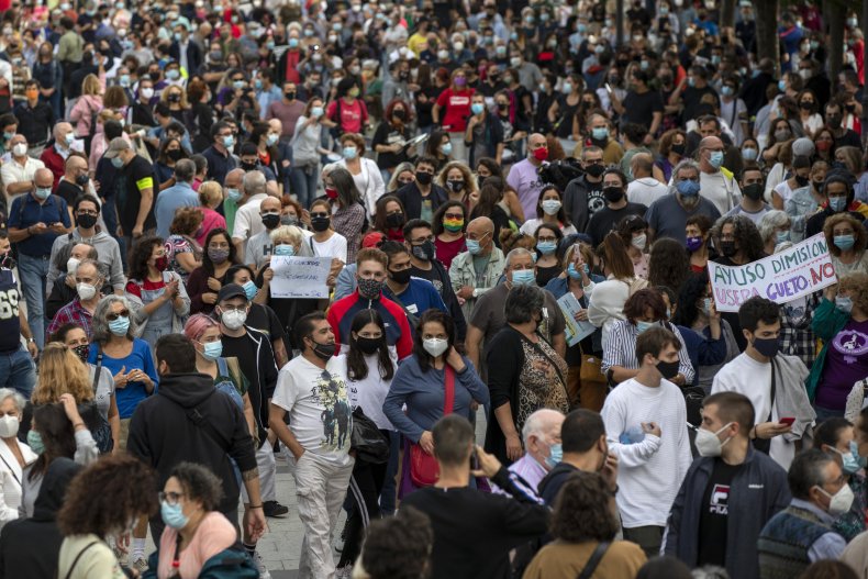 coronavirus protest madrid spain September 2020