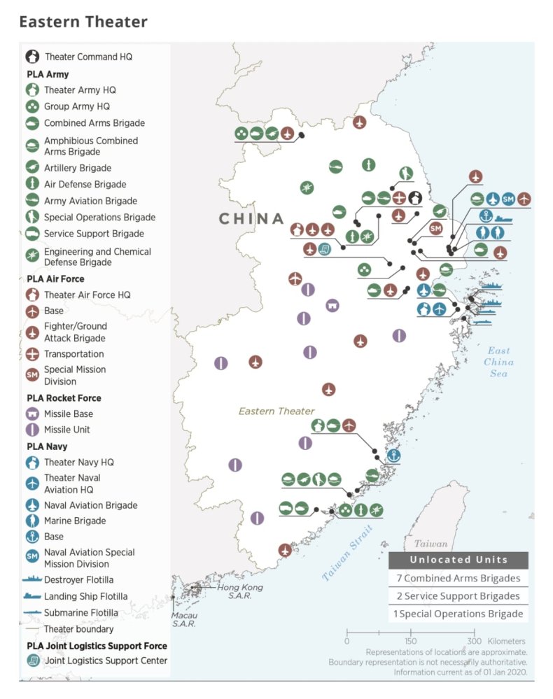 china, eastern, theater, command, military, map