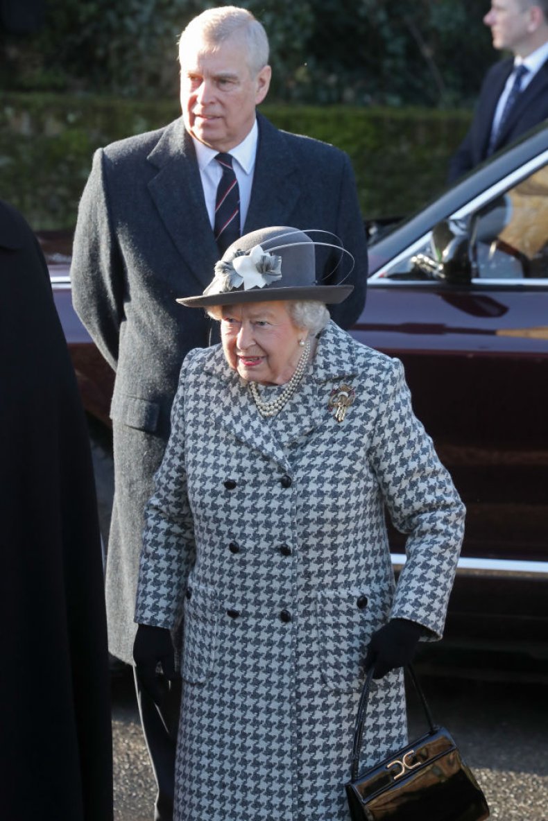 Prince Andrew, Queen Elizabeth II at Church