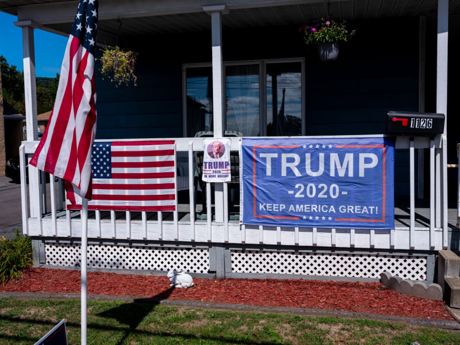 Trump Supporter Installs Razor Wire Fence Around Election Banner