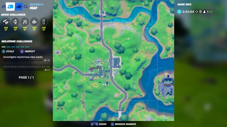 fortnite flaming ring salty springs location map